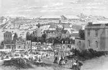 Showyards of the Royal Agricultural Society of England at Plymouth, 1865. Creator: Richard Principal Leitch