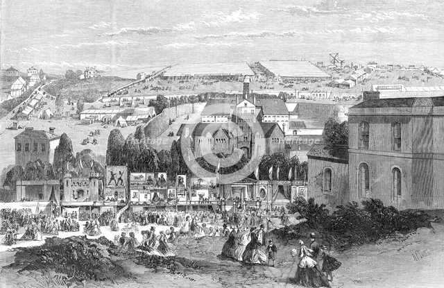 Showyards of the Royal Agricultural Society of England at Plymouth, 1865. Creator: Richard Principal Leitch.