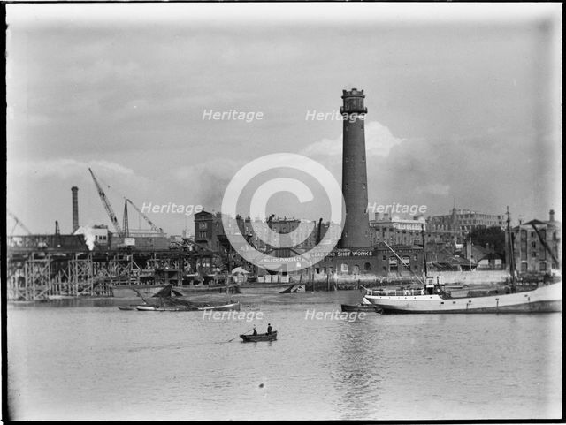 Shot Tower and Lead Works, Belvedere Road, Lambeth, Greater London Authority, 1936. Creator: Charles William  Prickett.