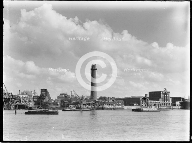 Shot Tower and Lead Works, Belvedere Road, Lambeth, Greater London Authority, 1936. Creator: Charles William  Prickett.