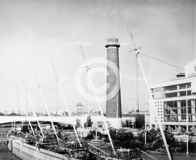 Shot Tower and Royal Festival Hall, London, c1951. Creator: Arthur Charles Kirby Ware.