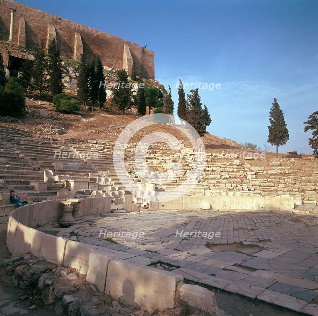 Shot of the theatre of Dionysus in Athens, 5th century BC. Artist: Unknown