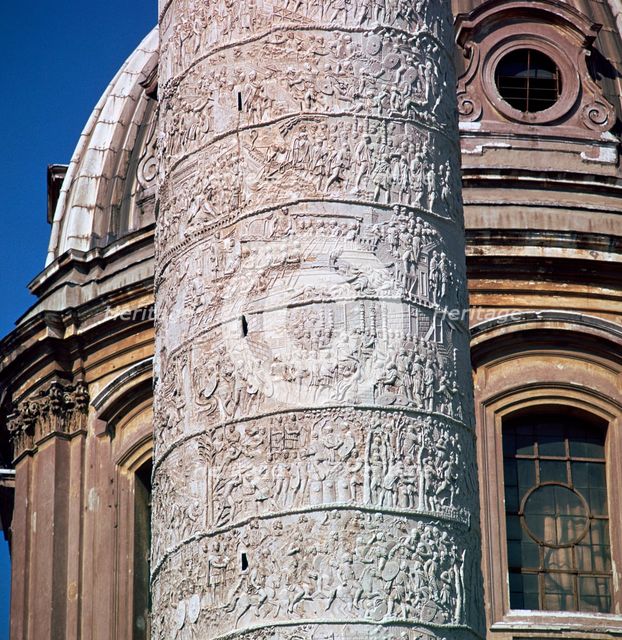 Shot of Trajan's column, showing the Dacian wars, 2nd century. Artist: Unknown