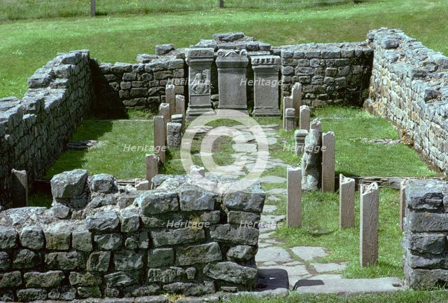 Shot of a Mithraic temple near Hadrian's Wall. Artist: Unknown
