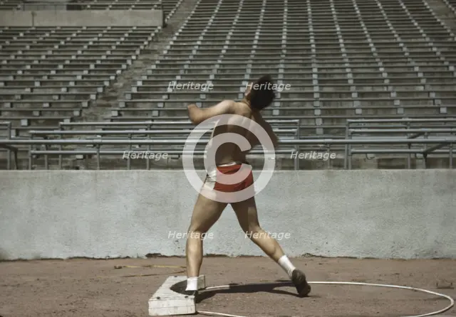 Shot putter, University of Nebraska, 1942. Creator: John Vachon.