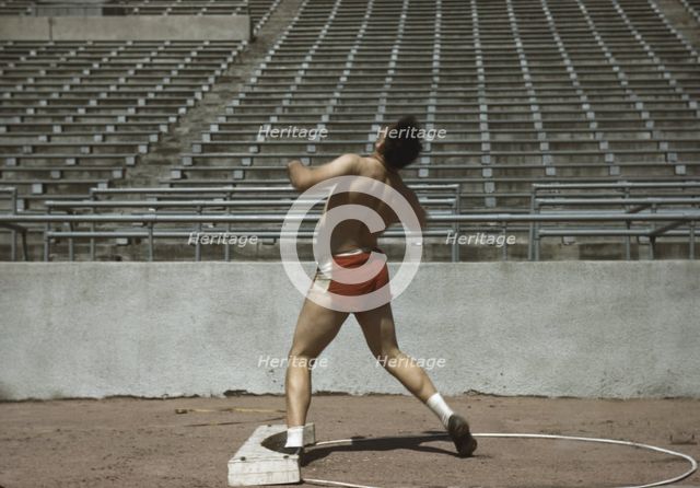 Shot putter, University of Nebraska, 1942. Creator: John Vachon.