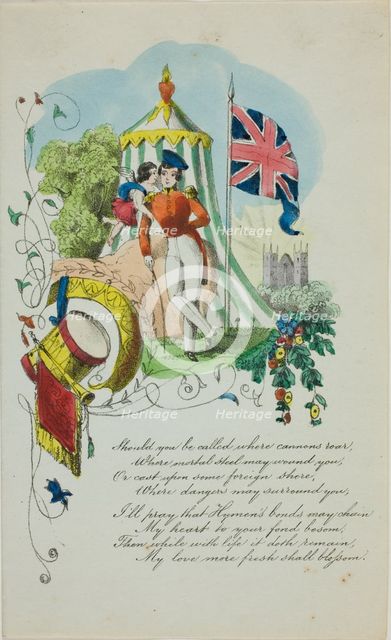 Should You be Called Where Canons Roar (valentine), c. 1850. Creator: Unknown.