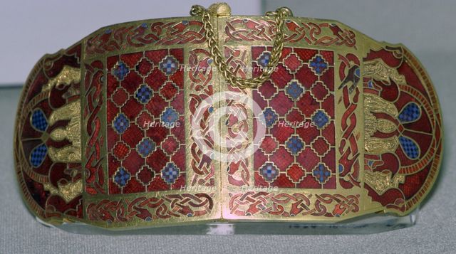 Shoulder clasp from the ship-burial at Sutton Hoo, Anglo-Saxon, early 7th century.