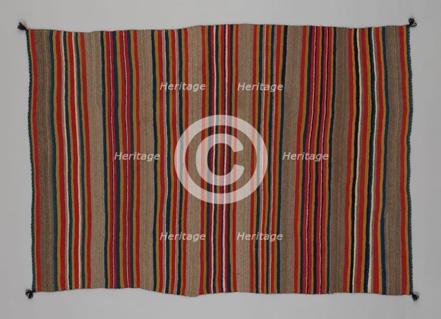 Shoulder Blanket with Plain-Stripe Design, 1860/90. Creator: Unknown.