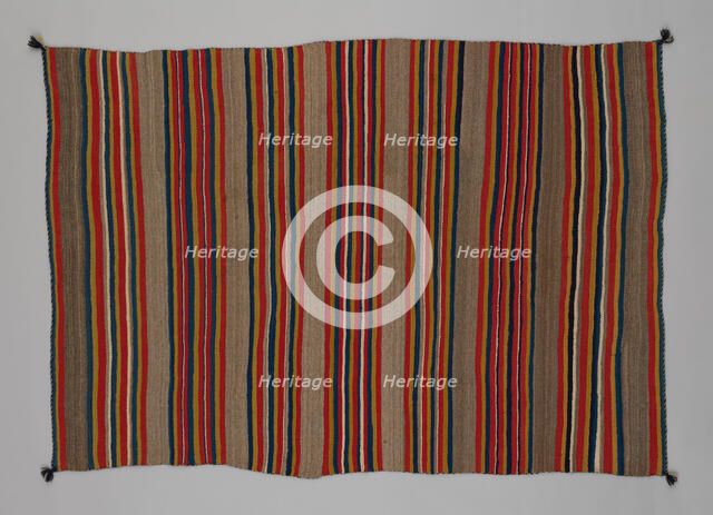 Shoulder Blanket with Plain-Stripe Design, 1860/90. Creator: Unknown.