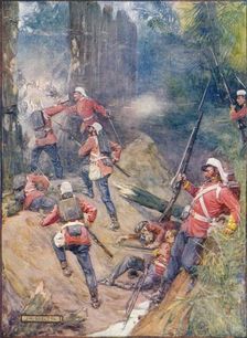 Shouting Their War-Cry, The British Charged The Breach c1908, (c1920). Artist: Joseph Ratcliffe Skelton