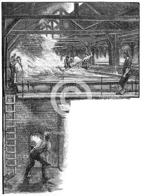 Shovelling salt at South Durham Salt Works, 1884. Creator: Unknown.