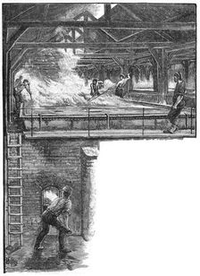 Shovelling salt at South Durham Salt Works, 1884