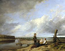 Shrimp boys at Cromer 1815. Artist: William Collins