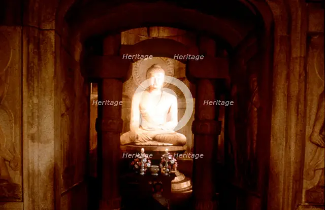 Shrine of Buddha, in a cave at Sokkuram, near Kyongju, South Korea. Artist: Unknown