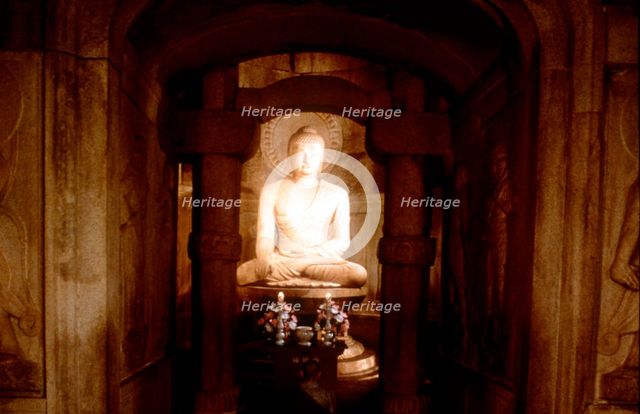Shrine of Buddha, in a cave at Sokkuram, near Kyongju, South Korea. Artist: Unknown