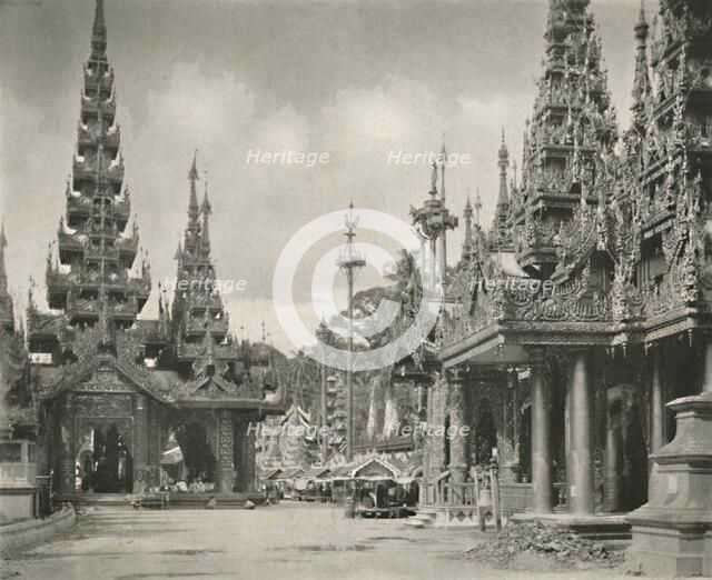 'Shrine of the Great Bell at the Shwe Dagon Pagoda, Rangoon', 1900. Creator: Unknown.