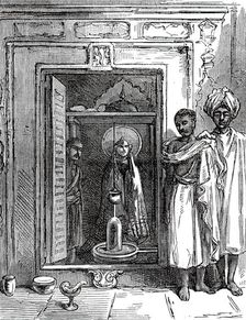 Shrine of the Parbutty Temple at Poonah, 1876. Creator: Unknown