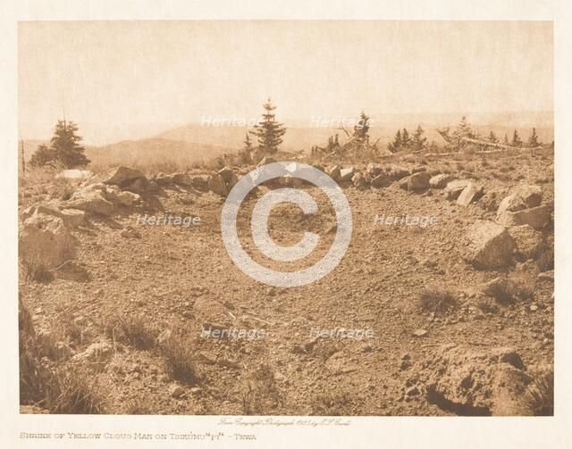 Shrine of Yellow Cloud Man on Tsikumu-Tewa, 1925. Creator: Edward Sheriff Curtis.