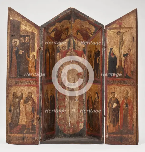 Shrine with the Crucifixion, Saints and Angels. Creator: Taddeo Gaddi.