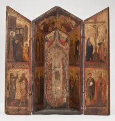 Shrine with the Crucifixion, Saints and Angels. Creator: Taddeo Gaddi