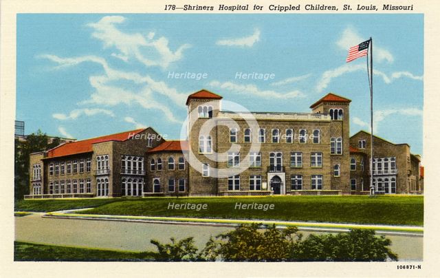 Shriners' Hospital for Crippled Children, St Louis, Missouri, USA, 1925. Artist: Unknown