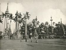 Shrines at the Shwe Dagon Pagoda, Rangoon 1900. Creator: Unknown