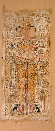 Shroud of Nespawtytawy, inscribed in hieroglyphs, 2nd century