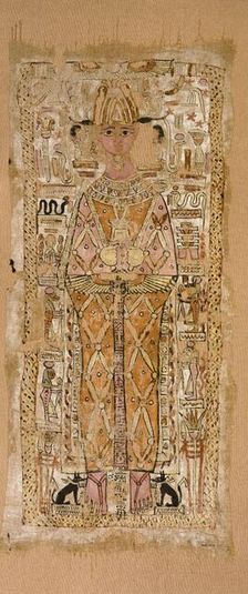 Shroud of Nespawtytawy, inscribed in hieroglyphs, 2nd century