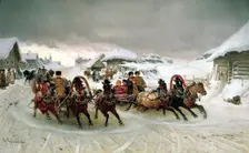 Shrovetide 1889. Artist: Pyotr Grusinsky
