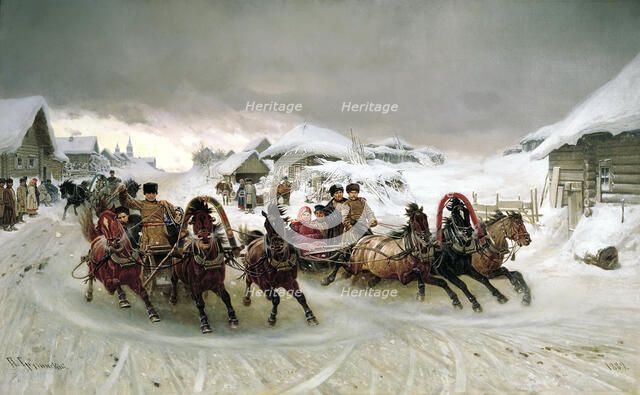 'Shrovetide', 1889. Artist: Pyotr Grusinsky