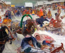 Shrovetide 1905. Artist: Sergei Ivanov