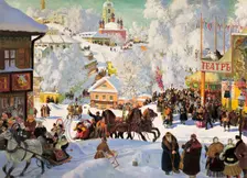 Shrovetide 1919. Artist: Boris Mikhajlovich Kustodiev