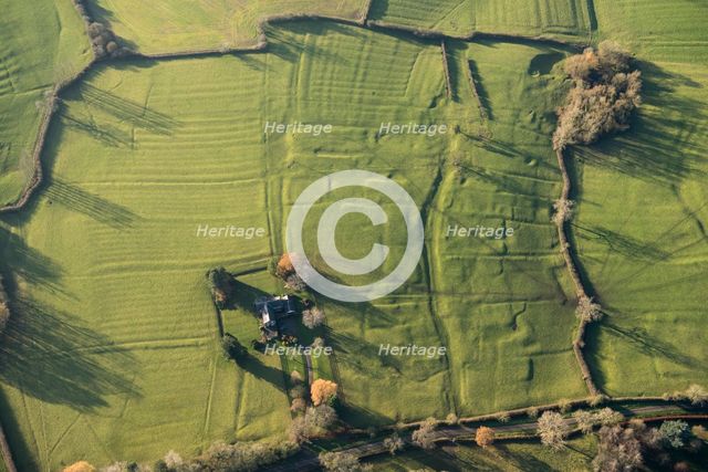 Shrunken village earthworks and ridge and furrow earthworks, near Carlton Curlieu, Leics, 2020. Creator: Damian Grady.