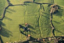Shrunken village earthworks and ridge and furrow earthworks, near Carlton Curlieu, Leics, 2020. Creator: Damian Grady
