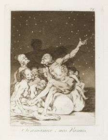 Si amanece; nos vamos.; Los Caprichos, pl.71, 1799. Creator: Francisco Goya
