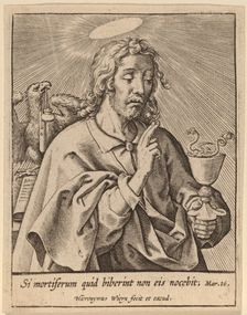 Si mortiferum quid biberint ... (Saint John the Evangelist). Creator: Hieronymous Wierix
