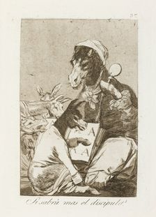 Si sabrá mas el discipulo?; Los Caprichos, pl.37, 1799. Creator: Francisco Goya