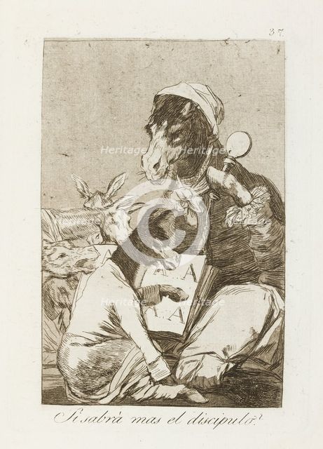 Si sabrá mas el discipulo?; Los Caprichos, pl.37, 1799. Creator: Francisco Goya.