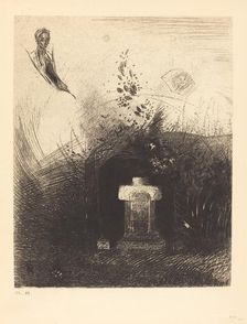 Si par une nuit lourde et sombre, un bon chretien, par charite, derriere quelque vieux..., 1890. Creator: Odilon Redon