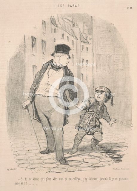 Si tu ne viens pas plus que ça au collège ..., 19th century. Creator: Honore Daumier.