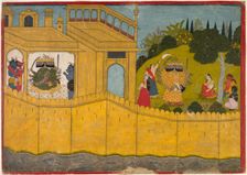 Sita in the Garden of Lanka, From the Ramayana epic of Valmiki, c. 1725. Creator: Unknown