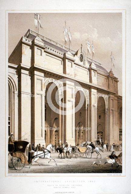 Site of the 1862 International Exhibition, Cromwell Road, Kensigton, London, 1862. Artist: Robert Dudley