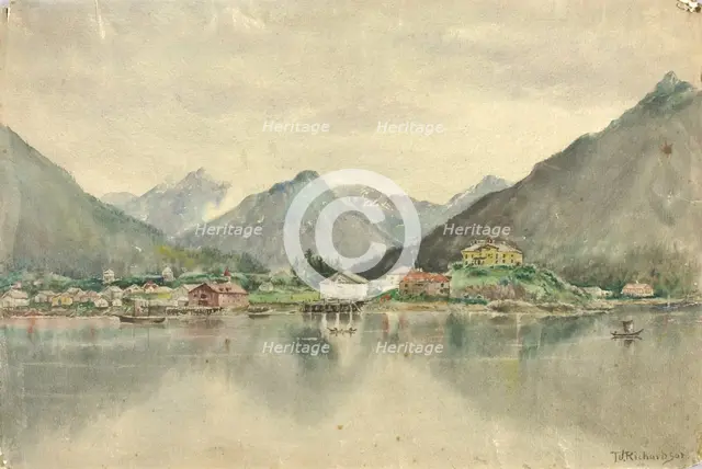 Sitka from the Islands, Showing Russian Castle, 1888. Creator: Theodore J. Richardson.