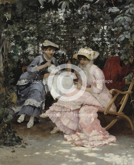 Sitting under the Arbour, 1880. Creator: Hugo Birger.