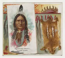 Sitting Bull, Dakota Sioux, from the American Indian Chiefs series (N36) for Allen & Ginte..., 1888. Creator: Allen & Ginter