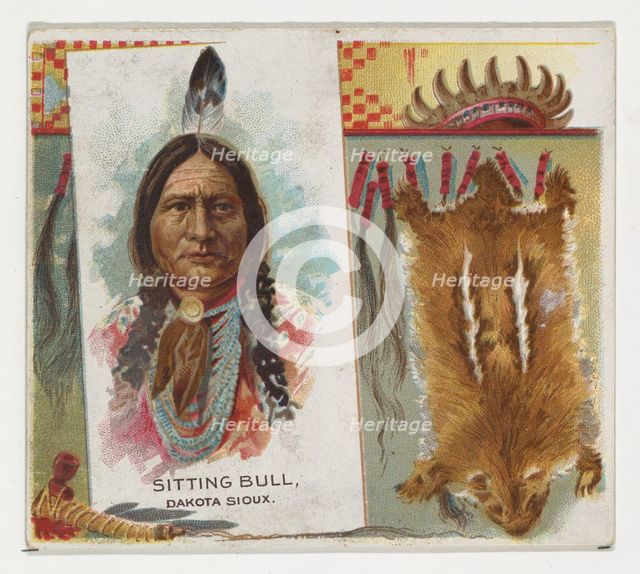 Sitting Bull, Dakota Sioux, from the American Indian Chiefs series (N36) for Allen & Ginte..., 1888. Creator: Allen & Ginter.