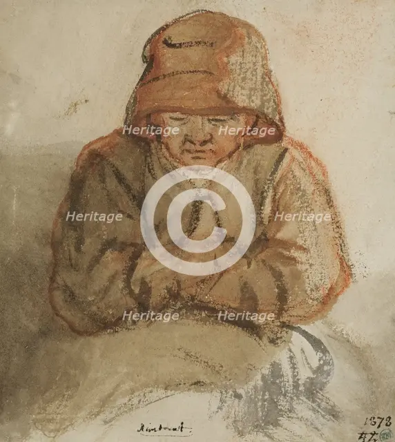Sitting elderly woman. Creator: Nicolaes Maes.