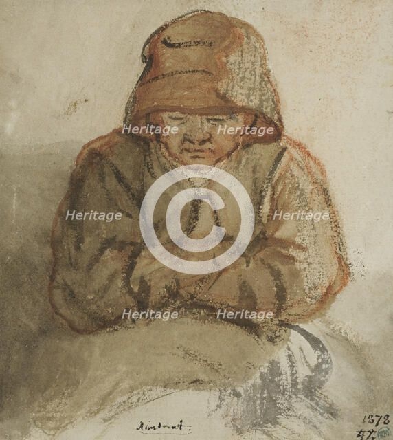 Sitting elderly woman. Creator: Nicolaes Maes.