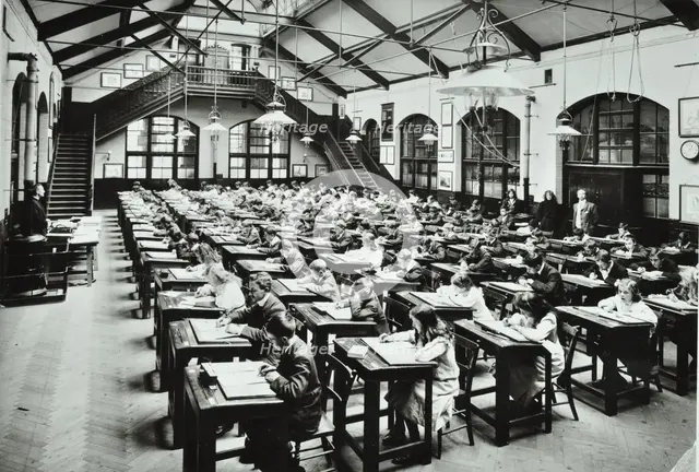 Sitting examinations, Crawford Street School, Camberwell, London, 1906. Artist: Unknown.